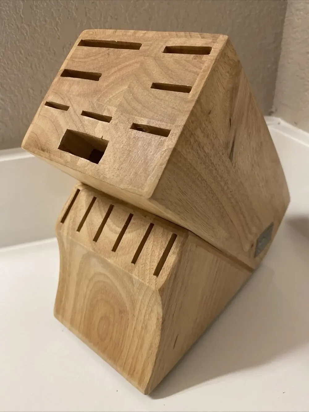 Chicago Cutlery Wooden Knife Block Only No Knives 14 Slots Excellent Condition‎